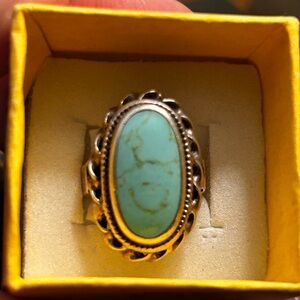 Vintage Artisan Sterling Turquoise Ring